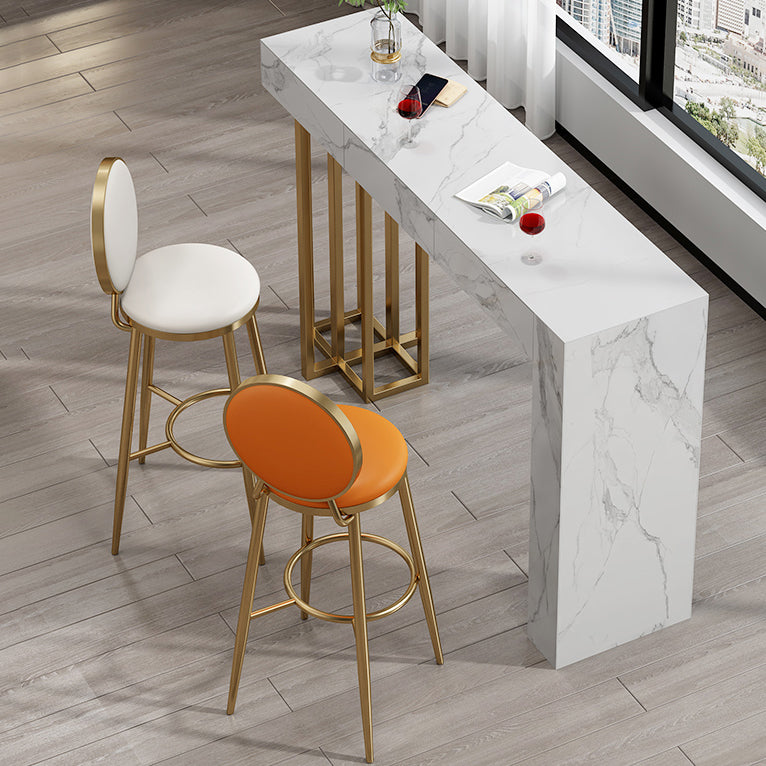 Eigentijdse bar-eettafel voor binnen, marmeren rechthoekige bartafel