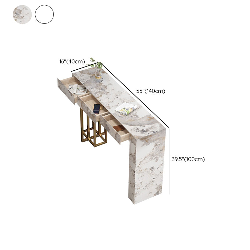 Eigentijdse bar-eettafel voor binnen, marmeren rechthoekige bartafel
