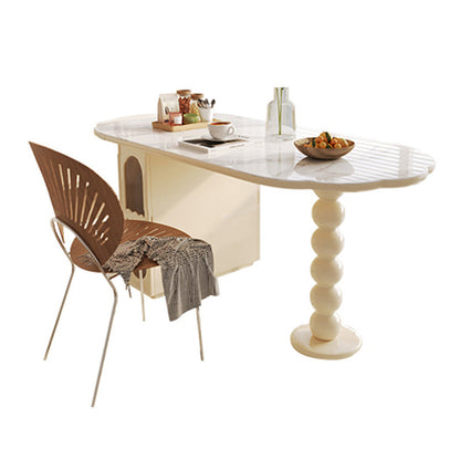Modern Free Form Dining Table for Kitchen White Dinette Table with Storage Without Chairs Clearhalo 'Dining Tables & Seating' 'Dining Tables' 'dining_table' 'furn' 'furn_dining_table' 'Furniture' 'Kitchen & Dining Furniture' 7227042