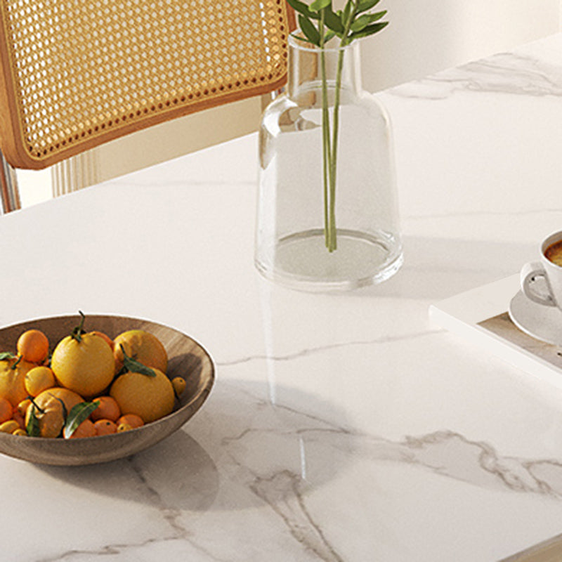 Modern Free Form Dining Table for Kitchen White Dinette Table with Storage Clearhalo 'Dining Tables & Seating' 'Dining Tables' 'dining_table' 'furn' 'furn_dining_table' 'Furniture' 'Kitchen & Dining Furniture' 7227044