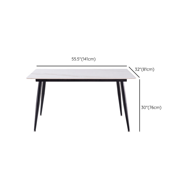 Modern Rectangle Dining Table for Home White Dinette Table with 4 Legs Clearhalo 'Dining Tables & Seating' 'Dining Tables' 'dining_table' 'furn' 'furn_dining_table' 'Furniture' 'Kitchen & Dining Furniture' 7227121