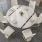 Glossy White Stone Dinette Table with Pedestal Modern Dining Table for Home Clearhalo 'Dining Tables & Seating' 'Dining Tables' 'dining_table' 'furn' 'furn_dining_table' 'Furniture' 'Kitchen & Dining Furniture' 7227126