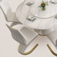 Glossy White Stone Dinette Table with Pedestal Modern Dining Table for Home Clearhalo 'Dining Tables & Seating' 'Dining Tables' 'dining_table' 'furn' 'furn_dining_table' 'Furniture' 'Kitchen & Dining Furniture' 7227131
