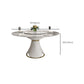 Glossy White Stone Dinette Table with Pedestal Modern Dining Table for Home Clearhalo 'Dining Tables & Seating' 'Dining Tables' 'dining_table' 'furn' 'furn_dining_table' 'Furniture' 'Kitchen & Dining Furniture' 7227134
