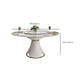 Glossy White Stone Dinette Table with Pedestal Modern Dining Table for Home Clearhalo 'Dining Tables & Seating' 'Dining Tables' 'dining_table' 'furn' 'furn_dining_table' 'Furniture' 'Kitchen & Dining Furniture' 7227136