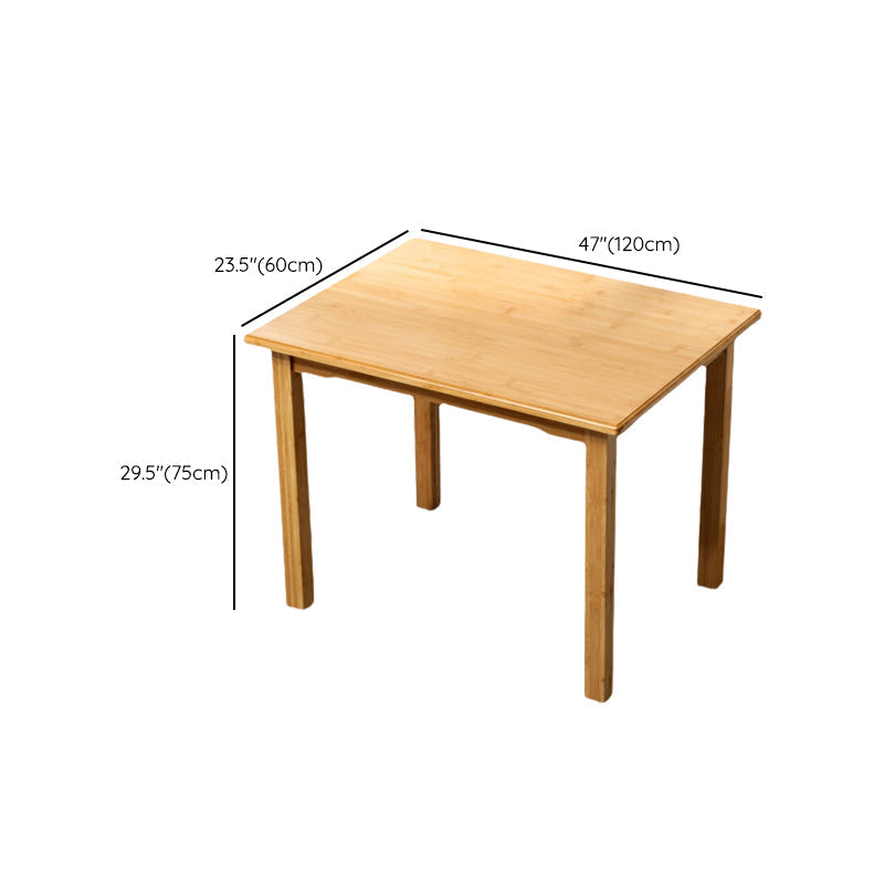 Modern Rectangle Dining Table for Home Brown Wood Dinette Table