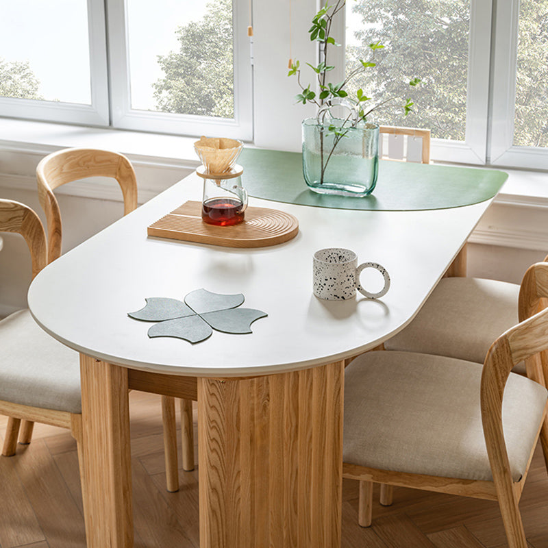 Free Form Dining Table with Ash Wood Base Modern Dinette Table for Home Clearhalo 'Dining Tables & Seating' 'Dining Tables' 'dining_table' 'furn' 'furn_dining_table' 'Furniture' 'Kitchen & Dining Furniture' 7227177