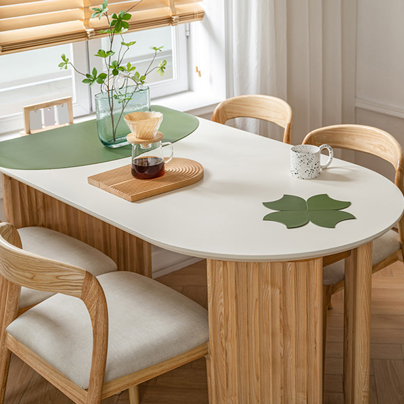 Free Form Dining Table with Ash Wood Base Modern Dinette Table for Home Clearhalo 'Dining Tables & Seating' 'Dining Tables' 'dining_table' 'furn' 'furn_dining_table' 'Furniture' 'Kitchen & Dining Furniture' 7227180