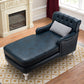 Traditional Two Arm Chaise Round Arms Accent Chair for Living Room