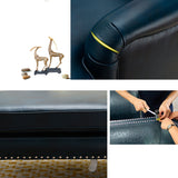 Traditional Two Arm Chaise Round Arms Accent Chair for Living Room