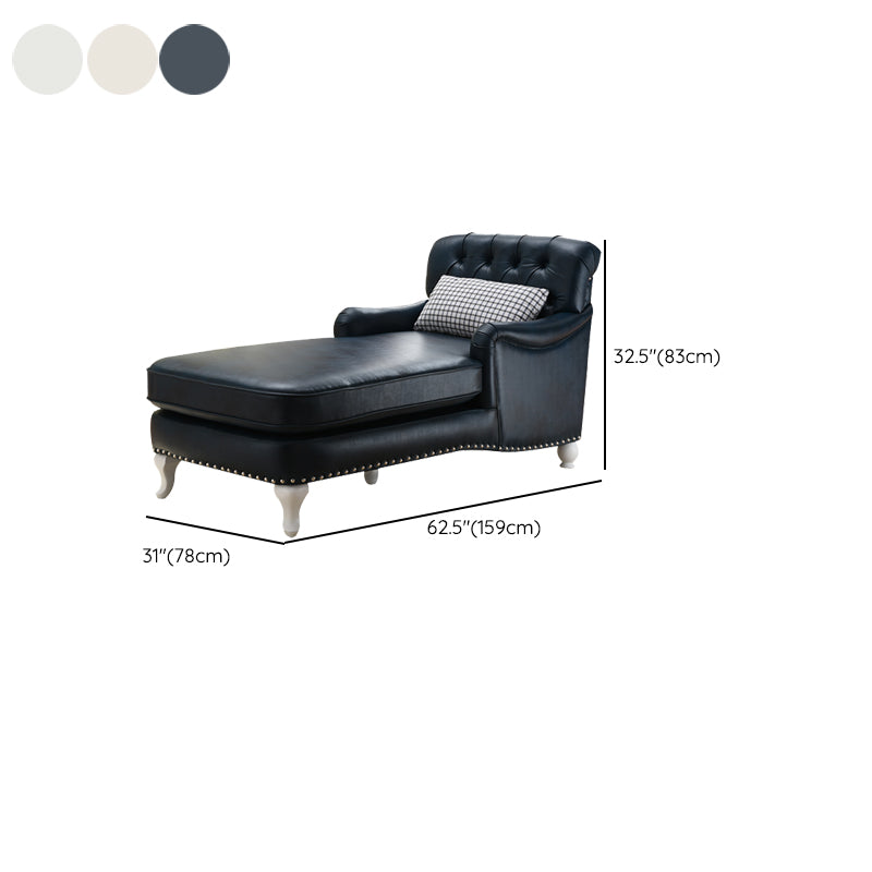 Traditional Two Arm Chaise Round Arms Accent Chair for Living Room