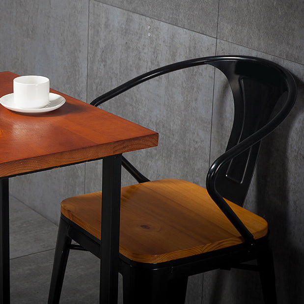 Set di dinette industriale fisso 1/3 pezzi mobili in legno massiccio marrone per casa