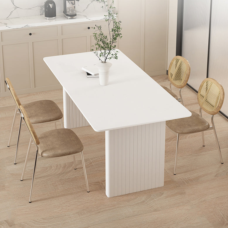 Modern Dinette Set 1/2/5/7 Pcs Rectangle Table and Solid Wood Base Dining Set with Chairs