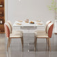 Modern Fixed Dining Table Set 1/5/7 Rectangle Stone Dinette Set with Chairs