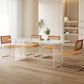 Modern Dining Table Set 1/5/6 Rectangle Stone Dinette Set with Microfiber Leather Chairs