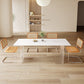 Modern Dining Table Set 1/5/6 Rectangle Stone Dinette Set with Microfiber Leather Chairs