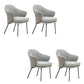 Fabric Arm Chair Nordic Style Parsons Dining Chairs with Black Legs