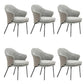 Fabric Arm Chair Nordic Style Parsons Dining Chairs with Black Legs