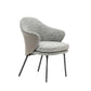 Fabric Arm Chair Nordic Style Parsons Dining Chairs with Black Legs
