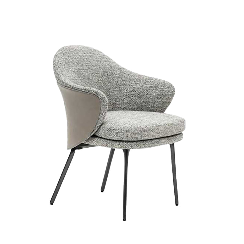 Fabric Arm Chair Nordic Style Parsons Dining Chairs with Black Legs
