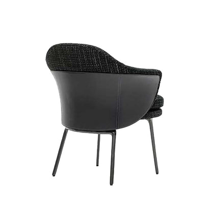 Fabric Arm Chair Nordic Style Parsons Dining Chairs with Black Legs