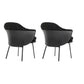 Fabric Arm Chair Nordic Style Parsons Dining Chairs with Black Legs