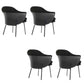 Fabric Arm Chair Nordic Style Parsons Dining Chairs with Black Legs