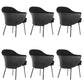 Fabric Arm Chair Nordic Style Parsons Dining Chairs with Black Legs