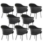 Fabric Arm Chair Nordic Style Parsons Dining Chairs with Black Legs