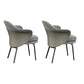 Fabric Arm Chair Nordic Style Parsons Dining Chairs with Black Legs