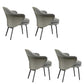 Fabric Arm Chair Nordic Style Parsons Dining Chairs with Black Legs