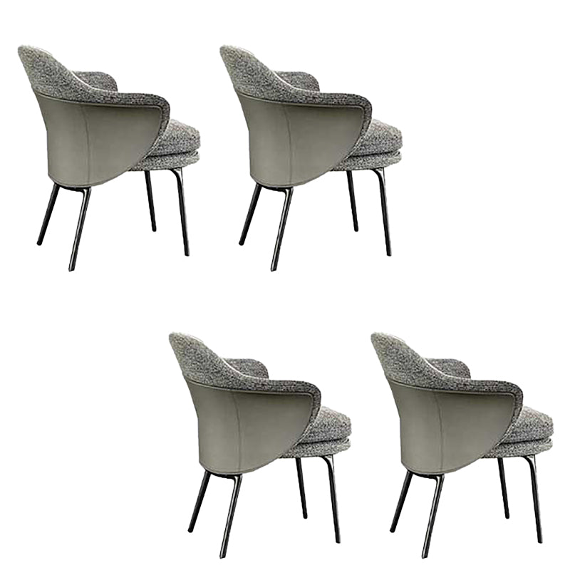 Fabric Arm Chair Nordic Style Parsons Dining Chairs with Black Legs