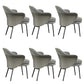 Fabric Arm Chair Nordic Style Parsons Dining Chairs with Black Legs