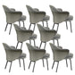 Fabric Arm Chair Nordic Style Parsons Dining Chairs with Black Legs