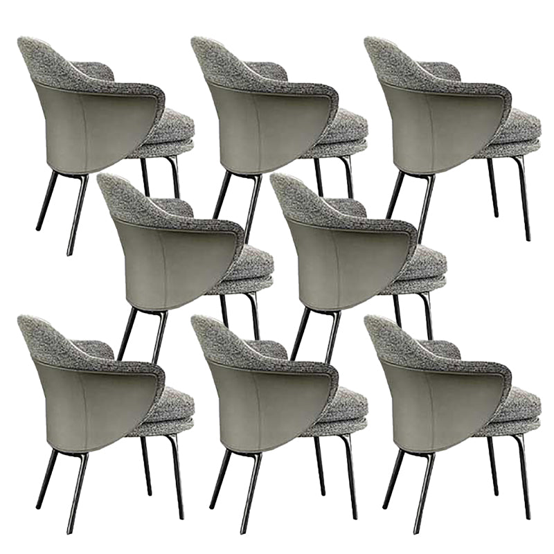 Fabric Arm Chair Nordic Style Parsons Dining Chairs with Black Legs