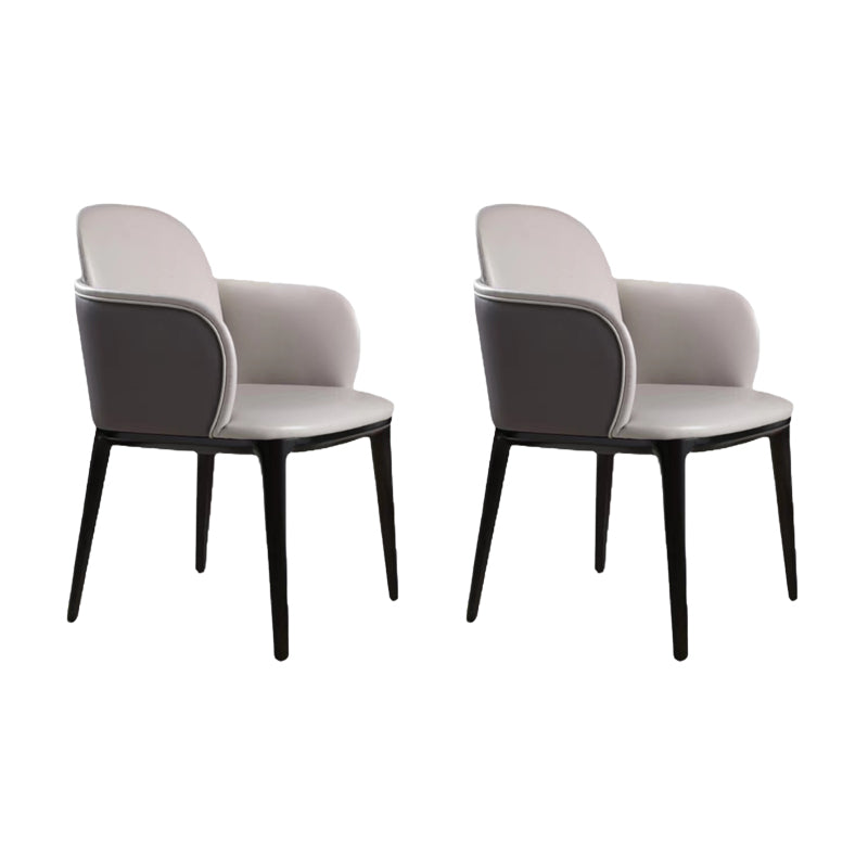 Silla de brazo de cuero de imitación sillas de estilo nórdico parsons con piernas negras