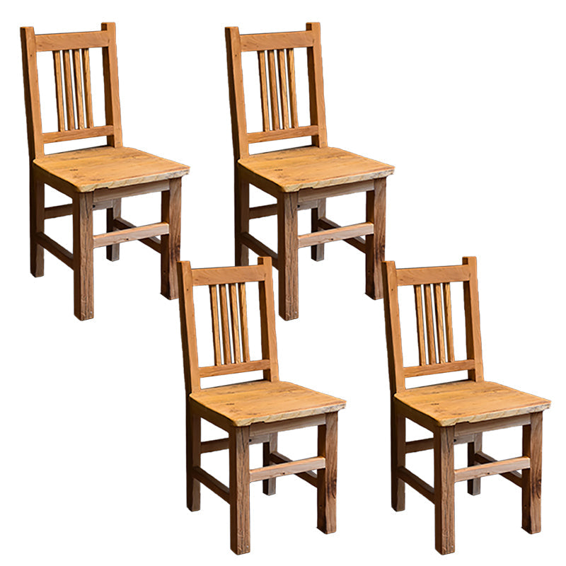 Dining Room Footrest Dining Chair Home Solid Wood Dining Chair Brown 4 Piece Set Clearhalo 'Dining Chairs' 'Dining Tables & Seating' 'dining_chair' 'furn' 'furn_dining_chair' 'Furniture' 'Kitchen & Dining Furniture' 7229981