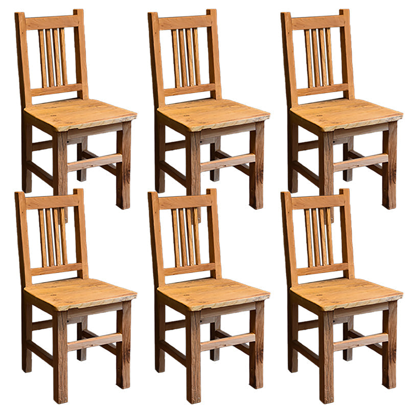 Dining Room Footrest Dining Chair Home Solid Wood Dining Chair Brown 6 Piece Set Clearhalo 'Dining Chairs' 'Dining Tables & Seating' 'dining_chair' 'furn' 'furn_dining_chair' 'Furniture' 'Kitchen & Dining Furniture' 7229983