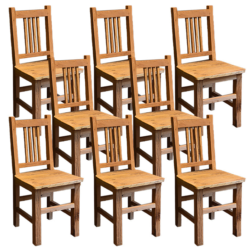 Dining Room Footrest Dining Chair Home Solid Wood Dining Chair Brown 8 Piece Set Clearhalo 'Dining Chairs' 'Dining Tables & Seating' 'dining_chair' 'furn' 'furn_dining_chair' 'Furniture' 'Kitchen & Dining Furniture' 7229985