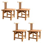 Dining Room Footrest Dining Chair Home Solid Wood Dining Chair Light Brown 4 Piece Set Clearhalo 'Dining Chairs' 'Dining Tables & Seating' 'dining_chair' 'furn' 'furn_dining_chair' 'Furniture' 'Kitchen & Dining Furniture' 7229991