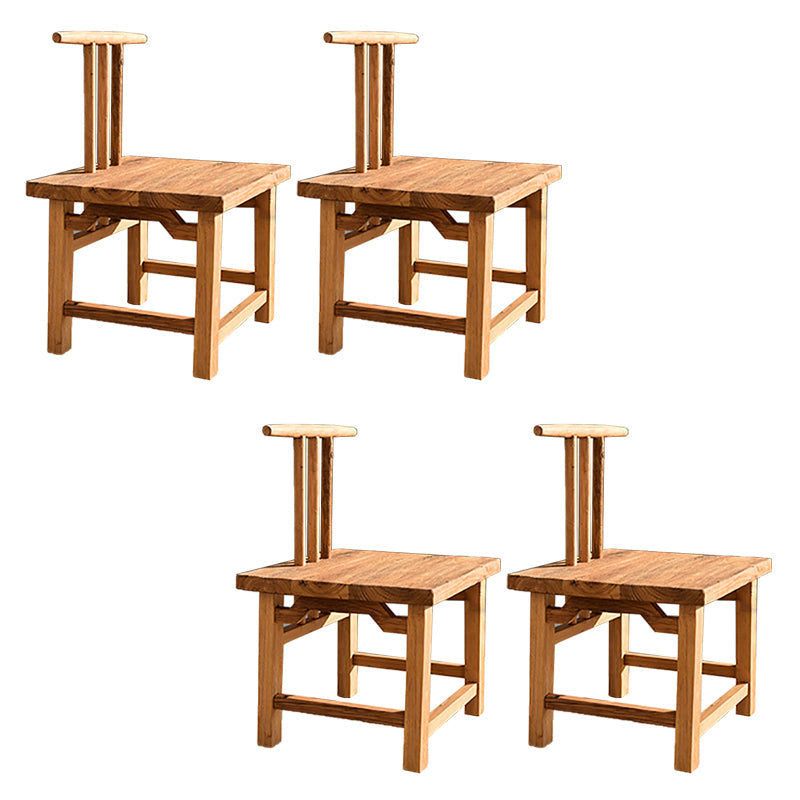 Dining Room Footrest Dining Chair Home Solid Wood Dining Chair Light Brown 4 Piece Set Clearhalo 'Dining Chairs' 'Dining Tables & Seating' 'dining_chair' 'furn' 'furn_dining_chair' 'Furniture' 'Kitchen & Dining Furniture' 7229991