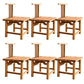 Dining Room Footrest Dining Chair Home Solid Wood Dining Chair Light Brown 6 Piece Set Clearhalo 'Dining Chairs' 'Dining Tables & Seating' 'dining_chair' 'furn' 'furn_dining_chair' 'Furniture' 'Kitchen & Dining Furniture' 7229993