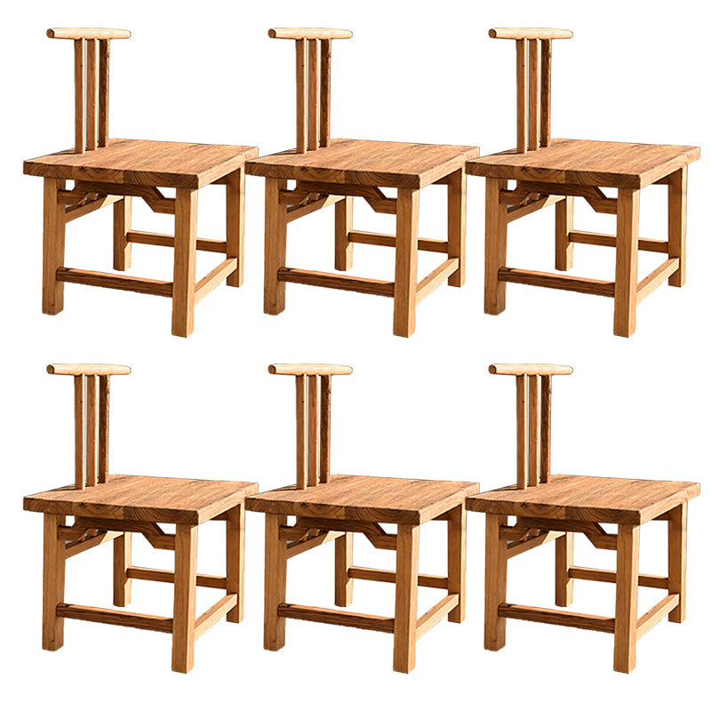 Dining Room Footrest Dining Chair Home Solid Wood Dining Chair Light Brown 6 Piece Set Clearhalo 'Dining Chairs' 'Dining Tables & Seating' 'dining_chair' 'furn' 'furn_dining_chair' 'Furniture' 'Kitchen & Dining Furniture' 7229993
