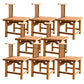 Dining Room Footrest Dining Chair Home Solid Wood Dining Chair Light Brown 8 Piece Set Clearhalo 'Dining Chairs' 'Dining Tables & Seating' 'dining_chair' 'furn' 'furn_dining_chair' 'Furniture' 'Kitchen & Dining Furniture' 7229995