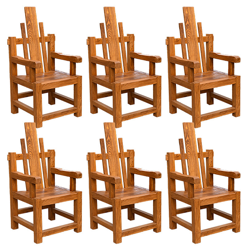 Dining Room Footrest Dining Chair Home Solid Wood Dining Chair Walnut 6 Piece Set Clearhalo 'Dining Chairs' 'Dining Tables & Seating' 'dining_chair' 'furn' 'furn_dining_chair' 'Furniture' 'Kitchen & Dining Furniture' 7230000