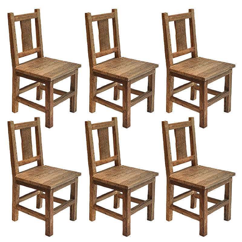 Dining Room Footrest Dining Chair Home Solid Wood Dining Chair Nut-Brown 6 Piece Set Clearhalo 'Dining Chairs' 'Dining Tables & Seating' 'dining_chair' 'furn' 'furn_dining_chair' 'Furniture' 'Kitchen & Dining Furniture' 7230005