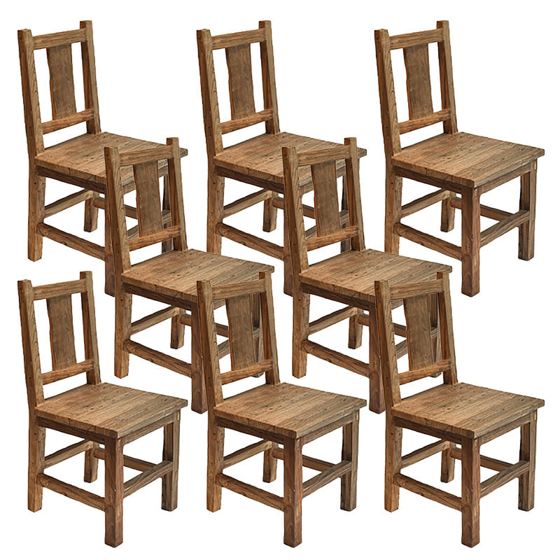 Dining Room Footrest Dining Chair Home Solid Wood Dining Chair Nut-Brown 8 Piece Set Clearhalo 'Dining Chairs' 'Dining Tables & Seating' 'dining_chair' 'furn' 'furn_dining_chair' 'Furniture' 'Kitchen & Dining Furniture' 7230006