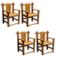 Dining Room Footrest Dining Chair Home Solid Wood Dining Chair Light Walnut 4 Piece Set Clearhalo 'Dining Chairs' 'Dining Tables & Seating' 'dining_chair' 'furn' 'furn_dining_chair' 'Furniture' 'Kitchen & Dining Furniture' 7230009