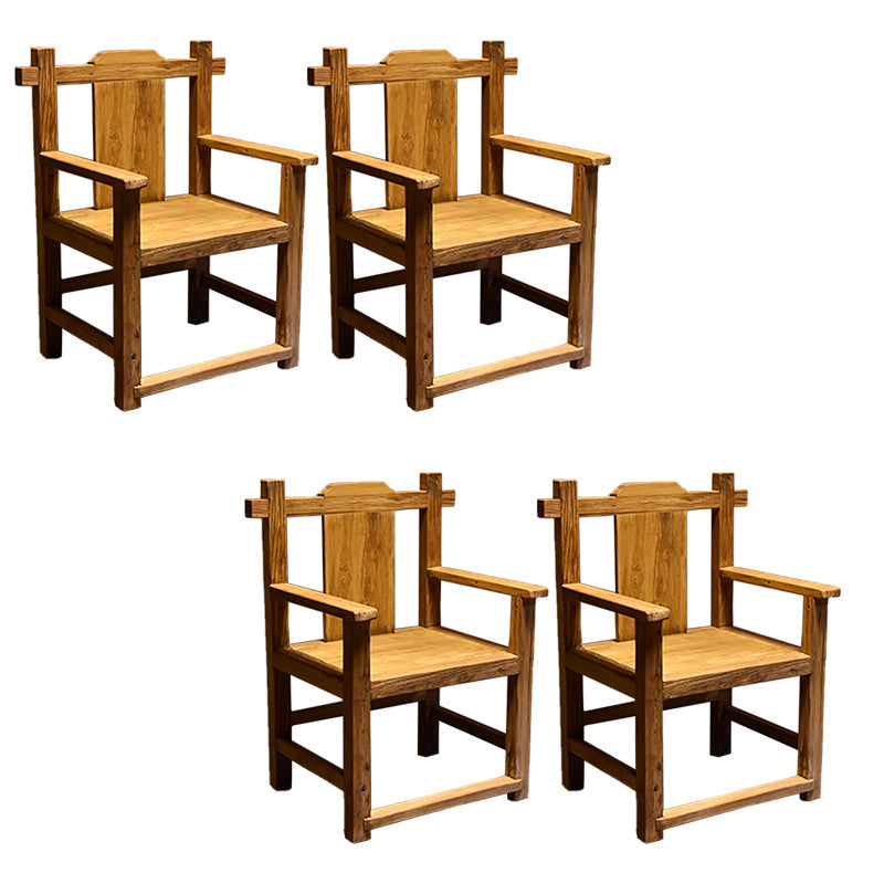Dining Room Footrest Dining Chair Home Solid Wood Dining Chair Light Walnut 4 Piece Set Clearhalo 'Dining Chairs' 'Dining Tables & Seating' 'dining_chair' 'furn' 'furn_dining_chair' 'Furniture' 'Kitchen & Dining Furniture' 7230009