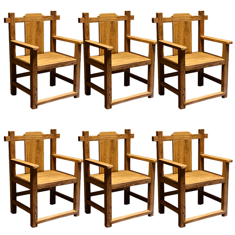 Dining Room Footrest Dining Chair Home Solid Wood Dining Chair Light Walnut 6 Piece Set Clearhalo 'Dining Chairs' 'Dining Tables & Seating' 'dining_chair' 'furn' 'furn_dining_chair' 'Furniture' 'Kitchen & Dining Furniture' 7230010